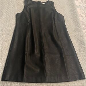 NWT - J. Crew Black Faux Leather Sleeveless Mini Dress Sz. 12